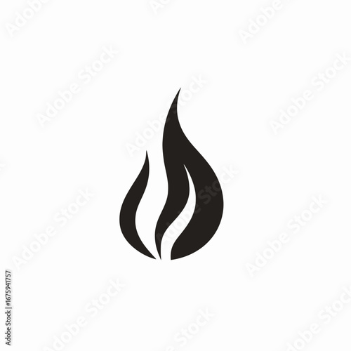 Graphic depiction of stylized fire flame logo vector design silhouette