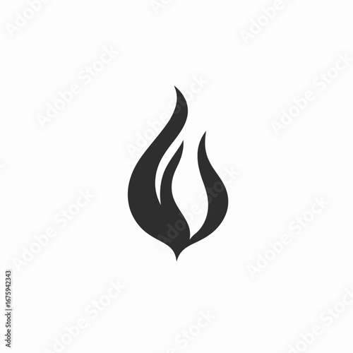 Minimalist flame design shows abstract fiery artistic concept graphic silhouette