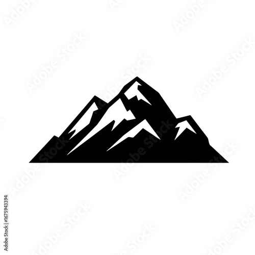 Striking high mountain range graphic isolated vector illustration rocky peaks silhouette