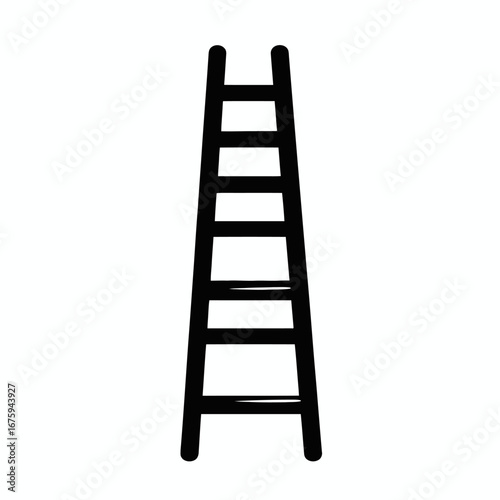 Minimalist ladder illustration for easy access, rendered as simple black silhouette