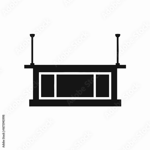 Striking bar counter design with hanging decorative objects creates captivating silhouette