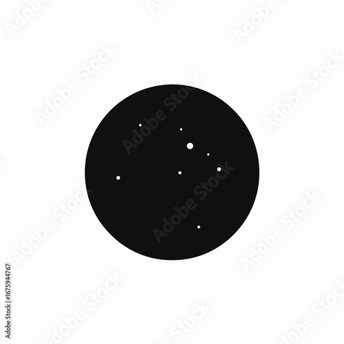 Abstract cosmic galaxy with bright stars and planets in silhouette