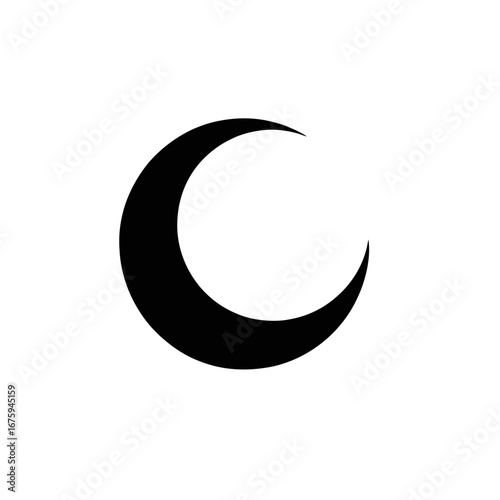 Ethereal cosmic crescent moon shape minimalist graphic lunar phase silhouette