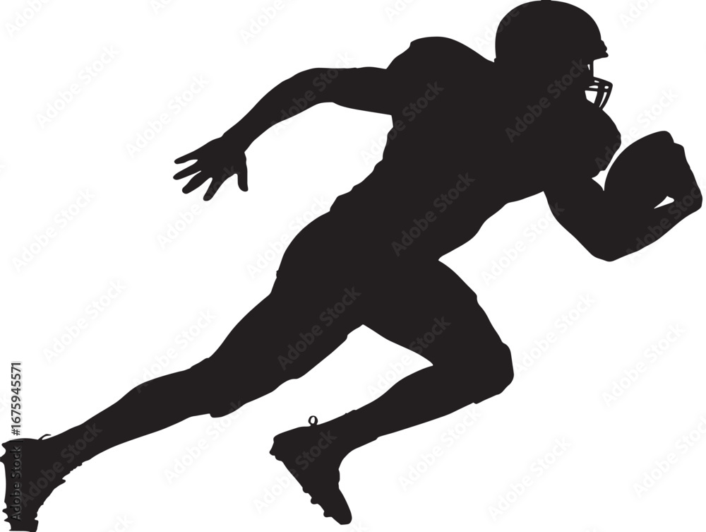 Naklejka premium Dynamic football player silhouette icon with bold energy