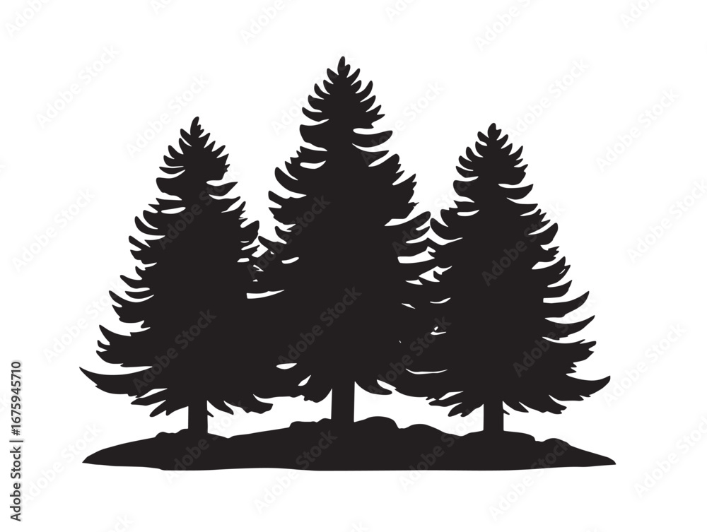 Fototapeta premium Dark forest silhouette illustration with dramatic visual appeal
