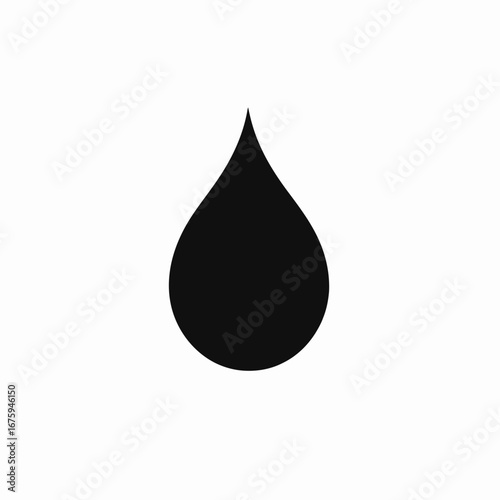 Singular black liquid drop abstract graphic modern clean vector silhouette