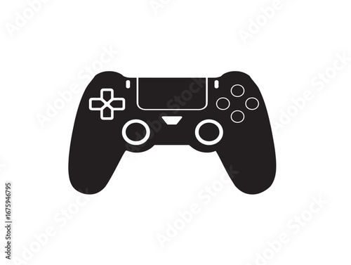 Stylish game controller silhouette illustration for digital entertainment branding