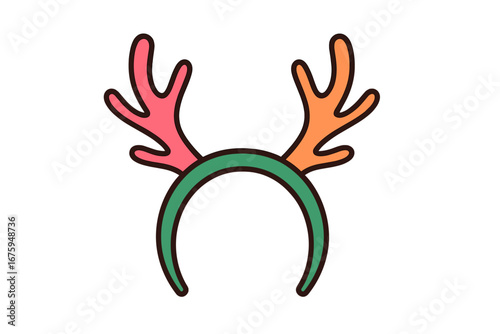 Colorful reindeer antlers headband for festive holiday celebrations reindeer antlers headband