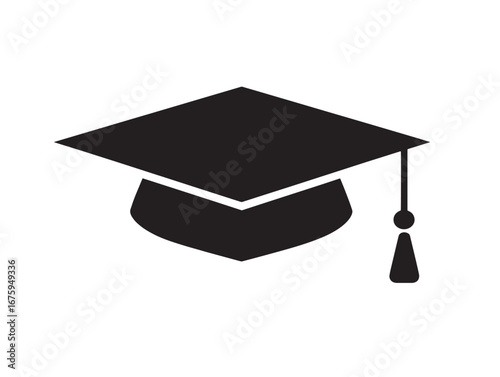 Graduation silhouette illustration with symbolic academic achievement theme
