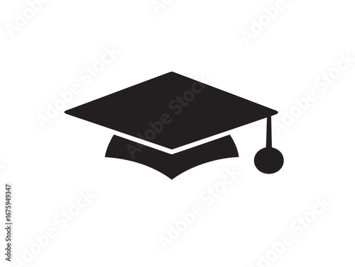 Stylish graduation icon silhouette for professional education branding