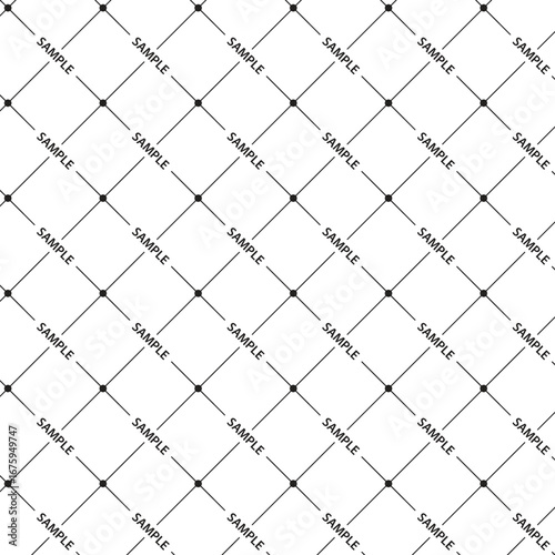 Grid of Sample Texts Repeated with Diagonal Lines Vector
