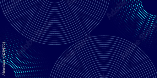 sphere particle dots and line striped in gradient blue on navyblue background can be use for advertisement brochure website template technology package design food and beverage label vector modern.