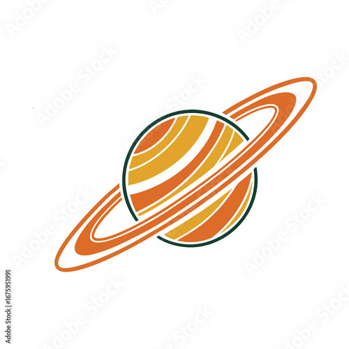 Abstract planet with ring logo

