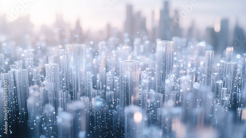 Futuristic city skyline illustration