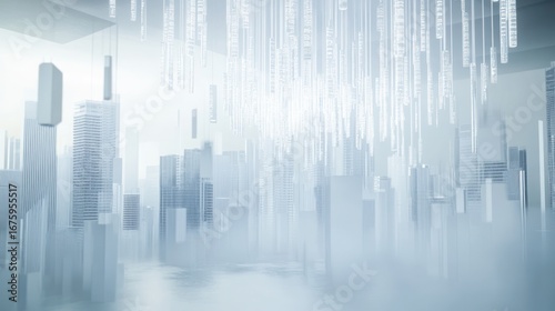 Abstract cityscape interior view