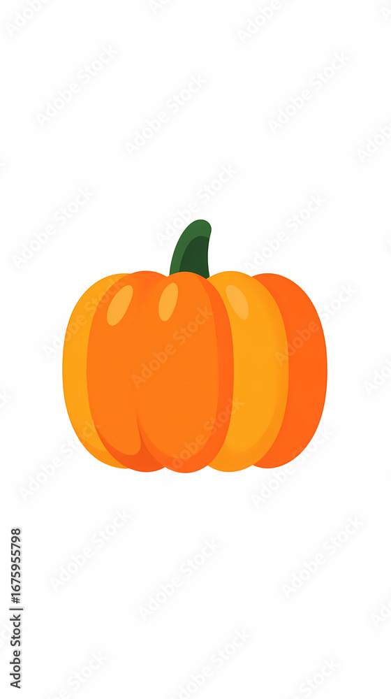 Obraz premium Pumpkin icon in flat orange style for autumn harvest Thanksgiving holiday seasonal decoration vector graphic design
