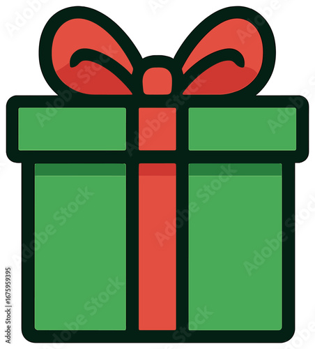 Gift box flat icon set. featuring gift, ribbon, present, decoration, surprise, unwrap, and celebration symbols