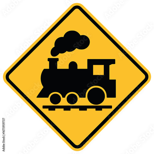 Railroad flat icon set. featuring train, locomotive, warning sign, and railway crossing symbols.