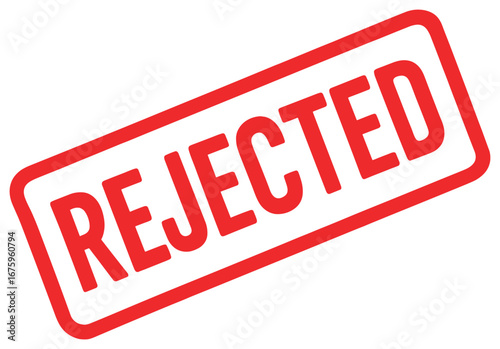 Rejected stamp vector | bright red denial symbol | declined notification graphic