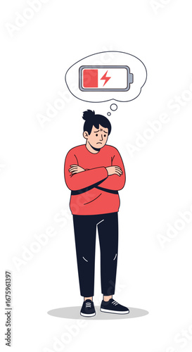 Feeling drained and exhausted experiencing low energy levels and mental fatigue