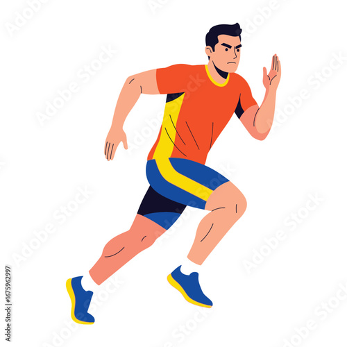 Velocity of Triumph: A determined athlete showcases the peak of human physical ability in an intense display of speed and precision, capturing the essence of competition and athletic prowess.