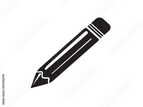 Pencil Silhouette Icon Vector Illustration with Creative Artistic Symbolism