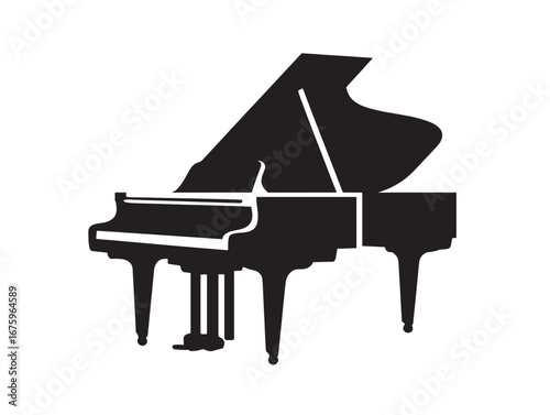 Minimalist Piano Icon Silhouette Vector Illustration for Elegant Music Art