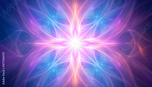 Abstract flower-like mandala in vibrant colors