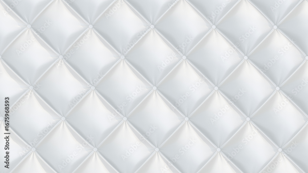 Obraz premium Elegant White Tufted Leather Upholstery Background