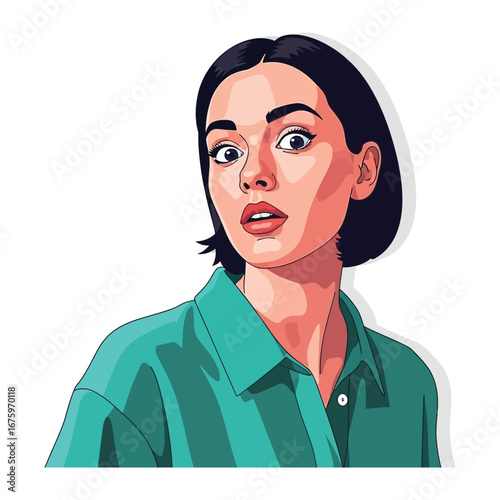 Shock and Surprise: A digitally illustrated portrait of a person with wide eyes and an open mouth, conveying a moment of disbelief and astonishment.
