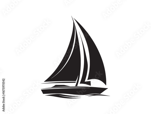 Stunning Sailboat Silhouette Vector Illustration for Ocean Artwork