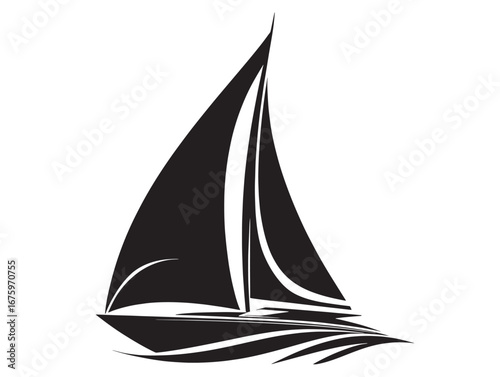 Stylish Sailboat Icon Silhouette for Adventure Graphic Projects