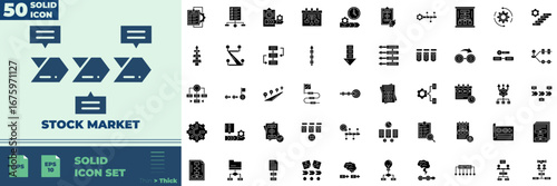 Stock Market Solid Editable Icons set. Vector illustration in modern thin solid style of Stock Market icons: financial, investment, chart, etc