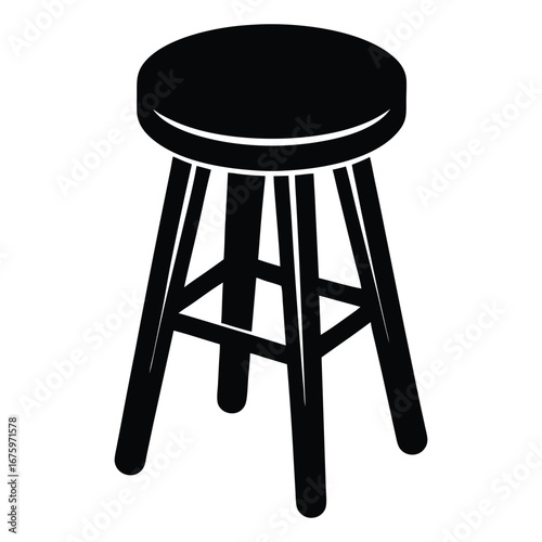 White background isolated wooden bar stool, chair, and other furniture