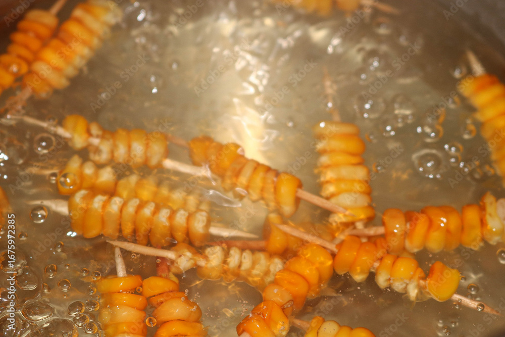 Fototapeta premium Deep Fried Corn on Skwers
