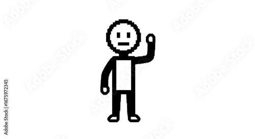 Waving Stick Figure pixel art