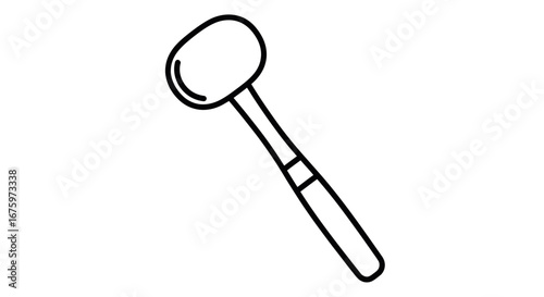 Simple Line Drawing of a Round-Bowled Ladle.