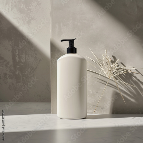 bottle on a white background, white spray cosmetic bottle, plane bottle, packaging for brands