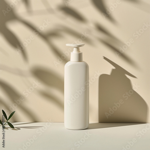 spa still life, white spray cosmetic bottle, plane bottle, packaging for brands