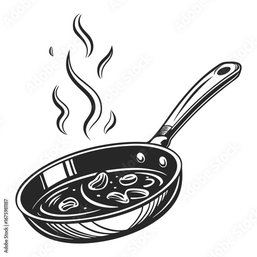 frying pan vector illustration