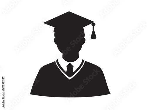 Dedicated student silhouette vector design representing education and knowledge themes