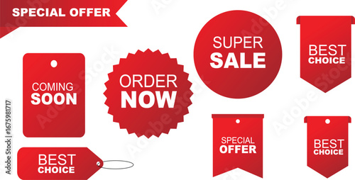 Special Offer and Super Sale Labels for Promotion and Marketing