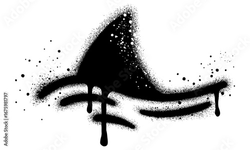 Spray Painted Graffiti shark Sprayed isolated with a white background