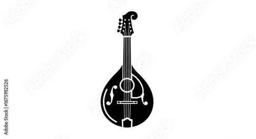 Silhouette of a Traditional Portuguese Bandura.