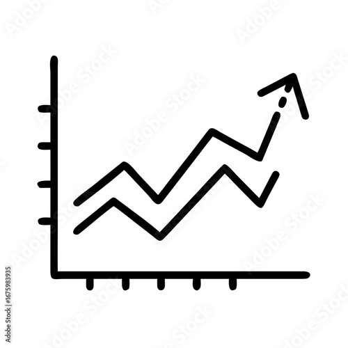 Two line graphs showing upward trends with a vertical and horizontal axis on a white background