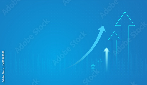 The largest arrow stands prominently in the center, representing leadership, major growth, or significant achievement, while the smaller arrows illustrate supporting progress vector