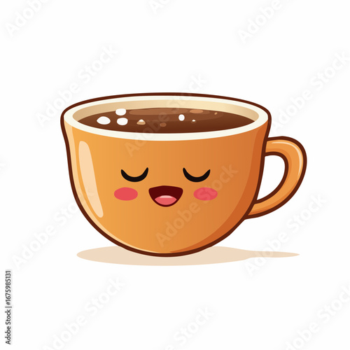Cute Coffee Cup with a Smiling Face