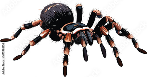 Cute cartoon a illustrator vector tarantula