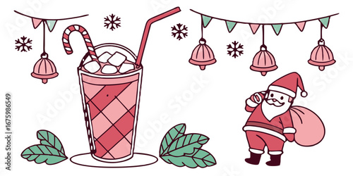 Design playful polygon cherry mocktail with…