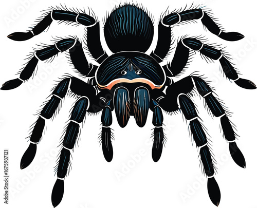 Cute cartoon a illustrator vector tarantula
